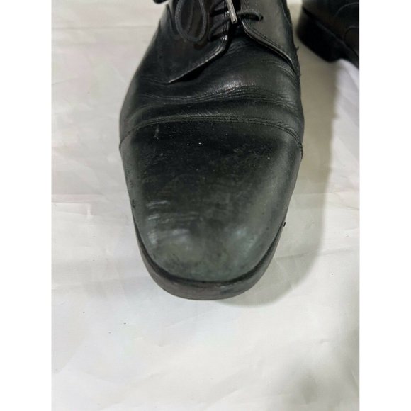 Zara Men's Shoes Black Leather Laces With 4 Eyelets Pointed Toe Size 42 - Picture 3 of 10